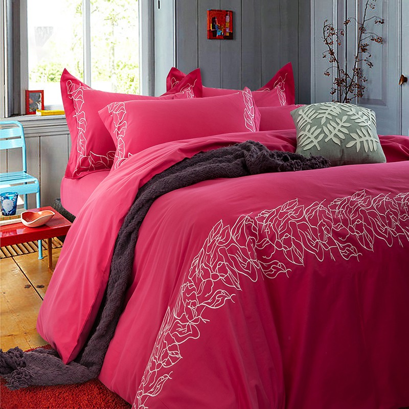 embroidered duvet set